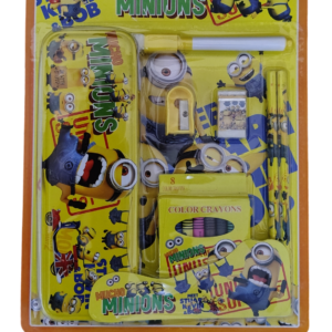 Stationery Gift Set Comprises of : Pencil Box, Sharpener, Eraser, 2 Pencils, 8 Crayon Color (Yellow)