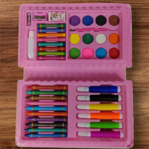 LIO GLOBAL LG4 42 Pcs Drawing Color Kit Gift Set,Doodle Sketch Crayon Painting Water Paint Art Colour Kit for Kids (Pink)