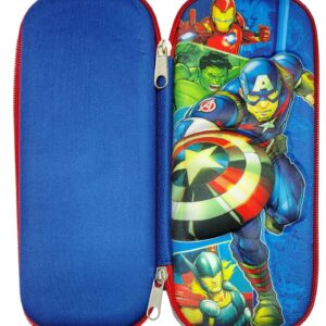 3D Embossed Captain America Large Capacity Zip Pencil Pouch