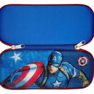3D Embossed Captain America Pink Princes Large Capacity Zip Pencil Pouch
