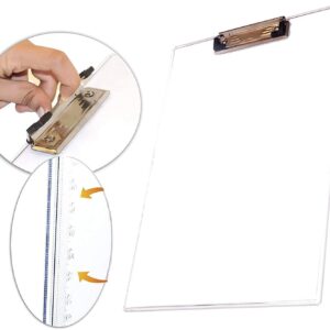 ASPIRATIO by Lio Global Transparent Premium Acrylic Examination Writing Pad, Paper Clipboard, Writing Pad, Exam Board, Clear Transparent(Size 9.5x13.5 inch Approx)