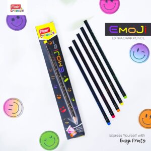 Flair Pencil Creative Emoji Super Dark Graphite Pencils Set of 10 Pencils