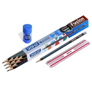 Pencil DOMS Fusion X-Tra Super Dark Graphite Pencils Set Of 10