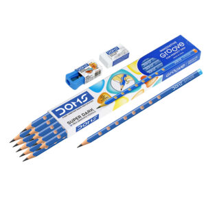 Pencil DOMS Innovative Groove Super Dark Graphite Pencils Set of 10