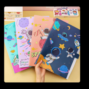 File Expanding Folder with Button Lock 5 Compartments