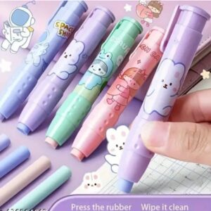 Press Pen Eraser - Pencil Rubber Cute Erasers Press Eraser, Press Mechanical Rubbers