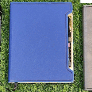 Diary A5 for Office Desk with Pen Holder, With Natural PU Cover (172 Pages)
