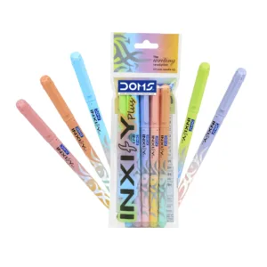 Pen DOMS INXIFY Plus | Textured Grip | 0.7mm | Duel Colour Body | Ball Pen | Pack of 5 | MRP : 6/- Per Pen.