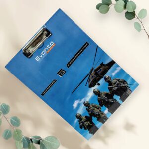 Lio Global Examination Pad, Paper Clipboard Writing Pad Clipboards Drawing, Writing, Sturdy, Lightweight for Office, School, College Writing Pad, MDF Wooden Pad Army-10