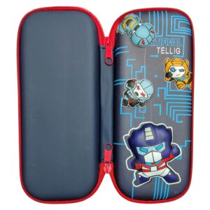 3D EVA Design Embossed Hardtop Cover Pencil Case with Compartments, Pencil Pouch for Kids, School Supply Organizer, Geometry Stationery Box, Cosmetic Zip Pouch Bag (Robot)