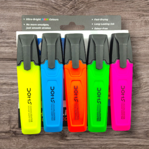 DOMS Highlighters Assorted 5 Shades (Pack of 5)