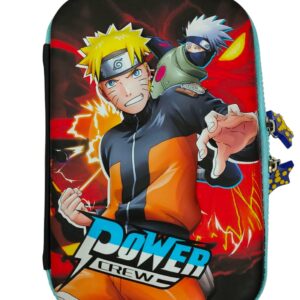 3D EVA Jumbo Design Embossed Hardtop Cover Pencil Case with Compartments, Pencil Pouch for Kids, School Supply Organizer, Geometry Stationery Box, Cosmetic Zip Pouch Bag (Power Crew-3)