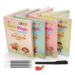 Sank Magic Practice Copybook, (4 BOOK + 10 REFILL+ 1 Pen +1 Grip)