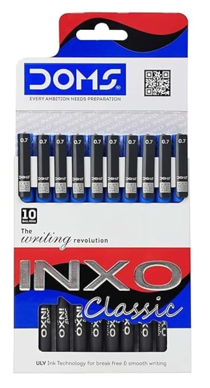 doms inxo classic 0.7 mm ball poinrt pen pack of 10 (1)