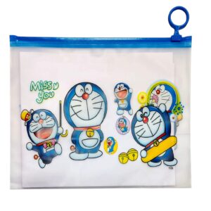 Big 21x17 cm Plastic Cartoon Stationery Zip Pouch for Pen Pencil; Multi Utility Best for Return Gifts Mix Design Party Favor for Kids in Bulk Storage Pouch (8 Designs) Micky Mouse, Spiderman, Pink Princess, Pokemon, Doremon, Unicorn.