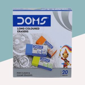 DOMS eraser Coloured Long Eraser (Pack of 20)