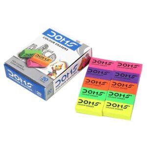 DOMS eraser Coloured Eraser (Pack of 20)