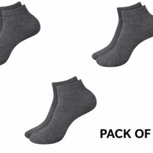 DANAR™  Dark Gray Unisex Ankle Length Cotton Socks for Home/Formal/Office Combo (Pack Of 3) Assorted.