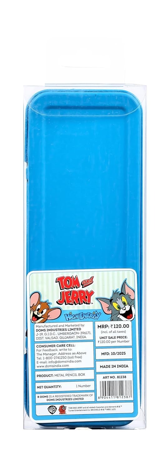 Doms Metal Pencil Box (Tom & Jerry High Energy) WITH 2 COMPARTMENTS 3