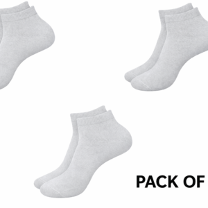 DANAR™  Light Gray Unisex Ankle Length Cotton Socks for Home/Formal/Office Combo (Pack Of 3) Assorted.
