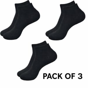 DANAR™  Black Unisex Ankle Length Cotton Socks for Home/Formal/Office Combo (Pack Of 3) Assorted.