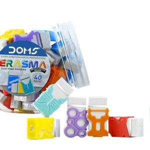 DOMS Erasma Long Eraser | Non Toxic & Safe for Children | Dust Free & Smooth Erasing | for School & Stationery Use