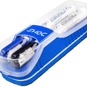 DOMS Fine Magnetic Whiteboard Duster Marker Set | Refillable White Board Marker with Good Grip | Set of 2 Markers & 1 Duster | Blue & Black Ink, Pack of 1