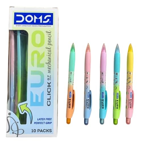 Doms Euro Click 0.7mm Extra Dark Mechanical Pencil pack of 10 3