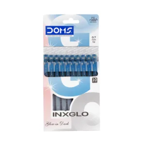 DOMS INXGLO Glow in Dark Ball Pens Blue (0.7 mm) – Pack of 10