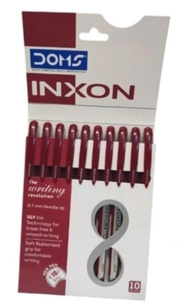 doms inxon pen 0.7 mm point pack of 10 red