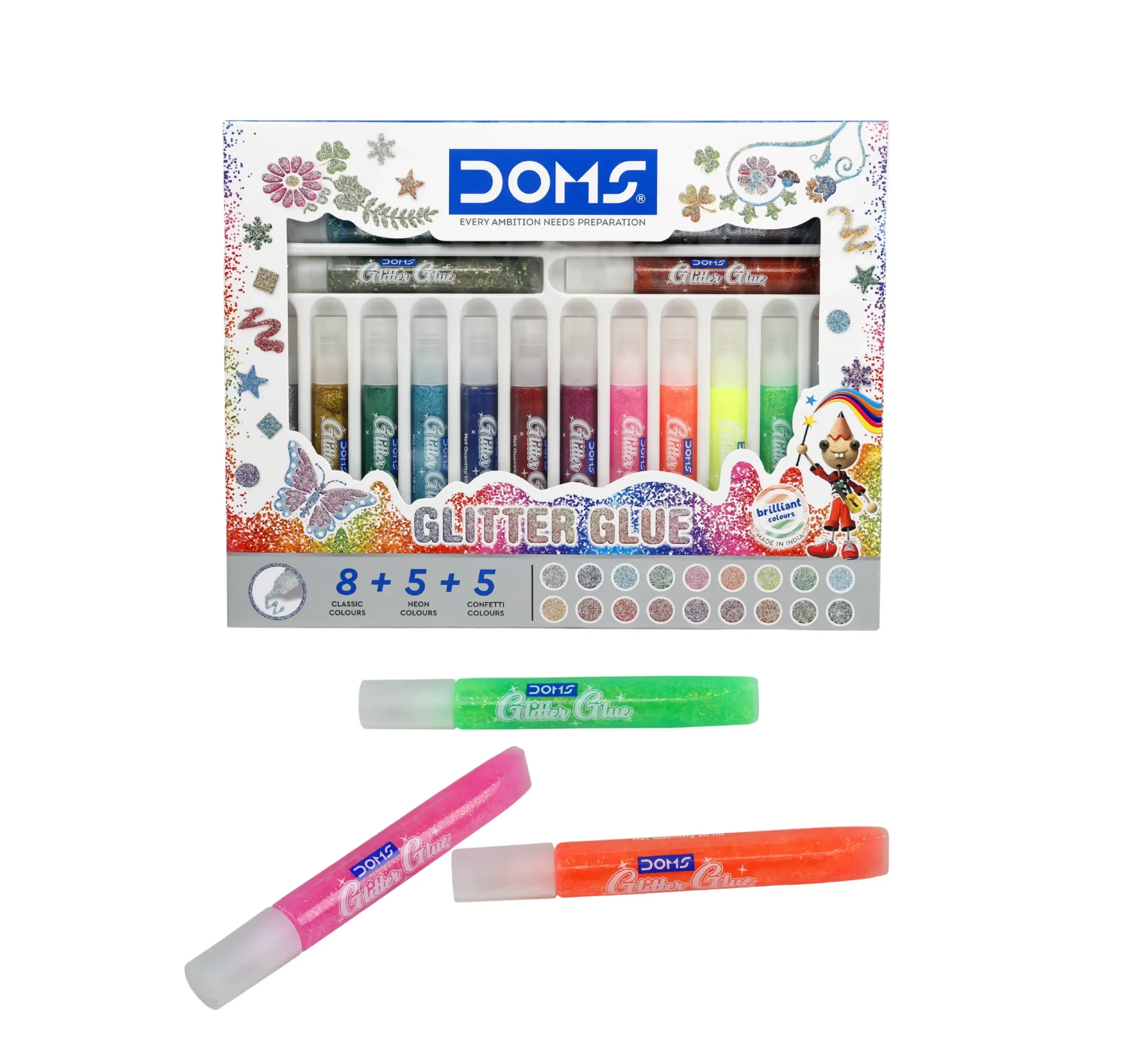 DOMS Glitter Glue 18 Sheds 180 MRP